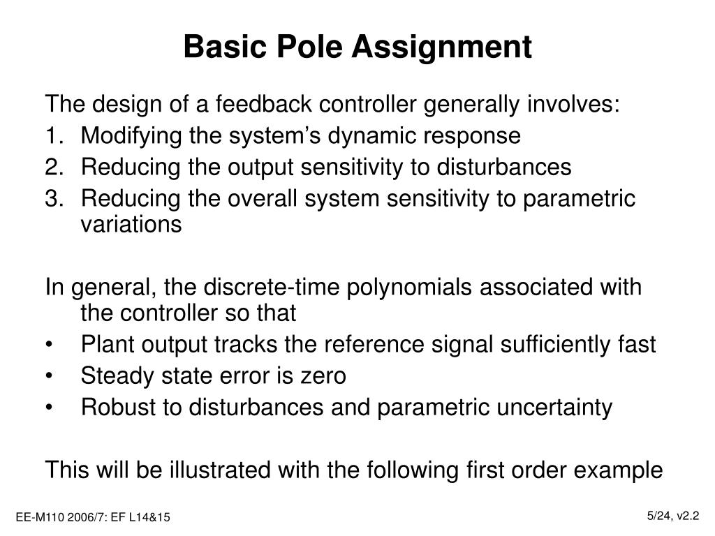 pole assignment technique