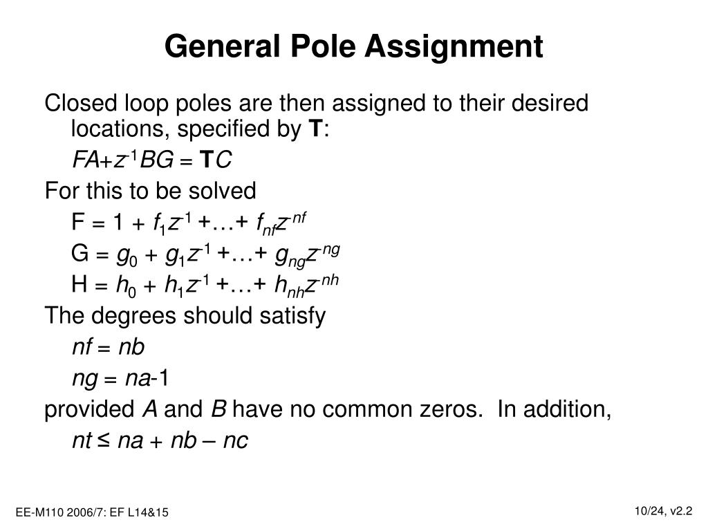 pole assignment control