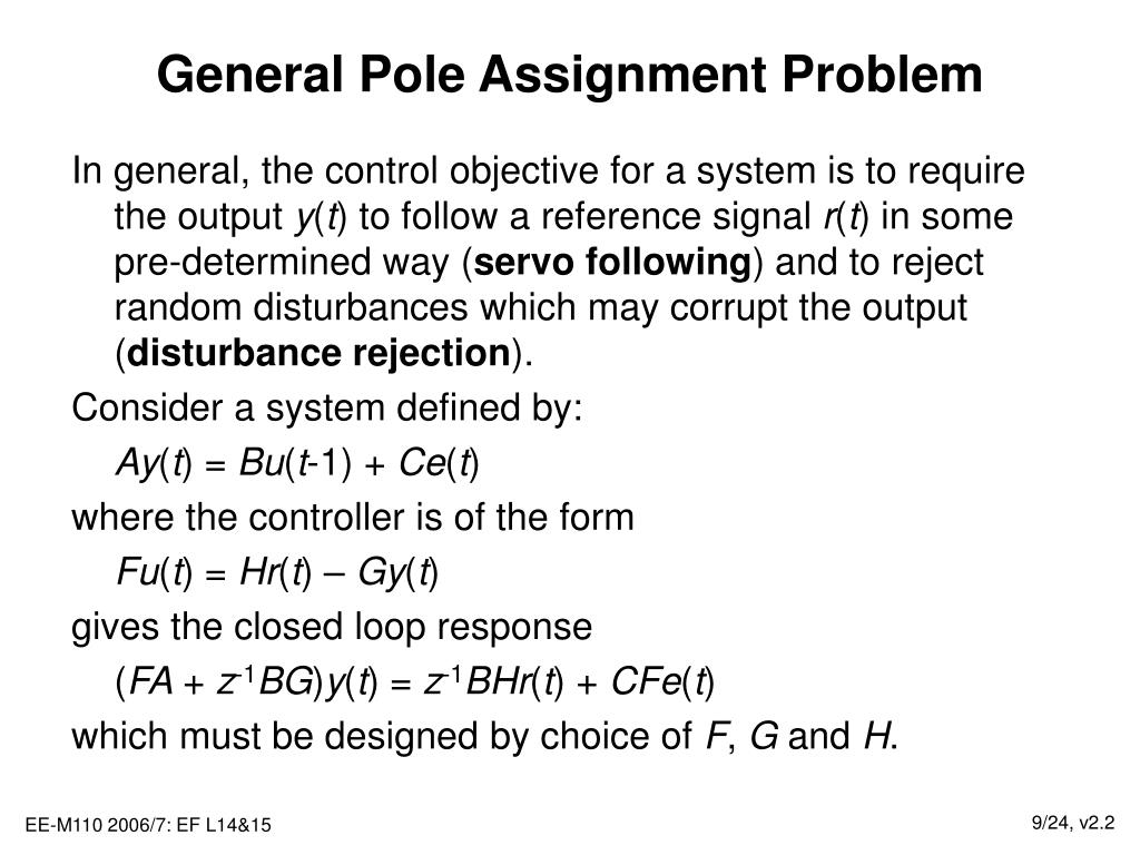 pole assignment in control systems