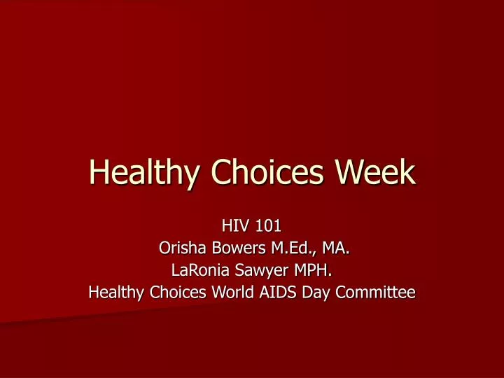 healthy choices week n.