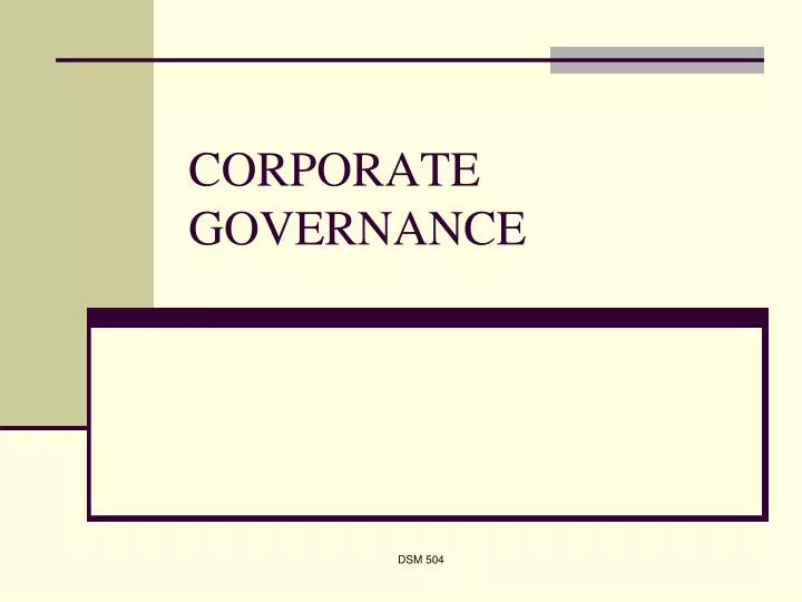 corporate governance n.