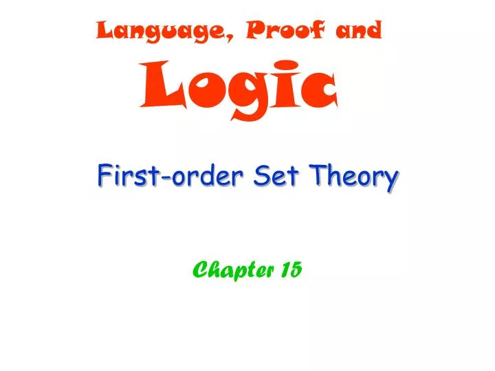PPT First order Set Theory PowerPoint Presentation Free Download