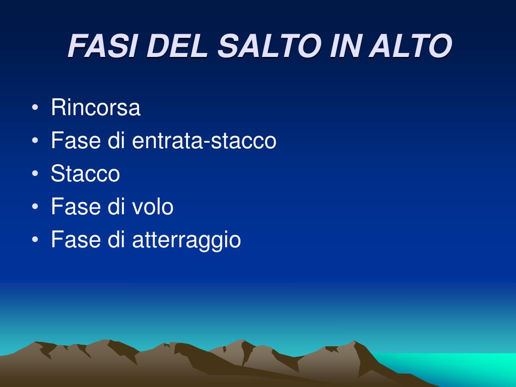 PPT IL SALTO IN ALTO PowerPoint Presentation, free download ID5408004