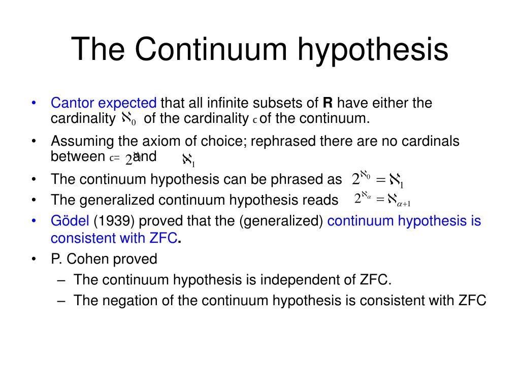 continuum hypothesis math