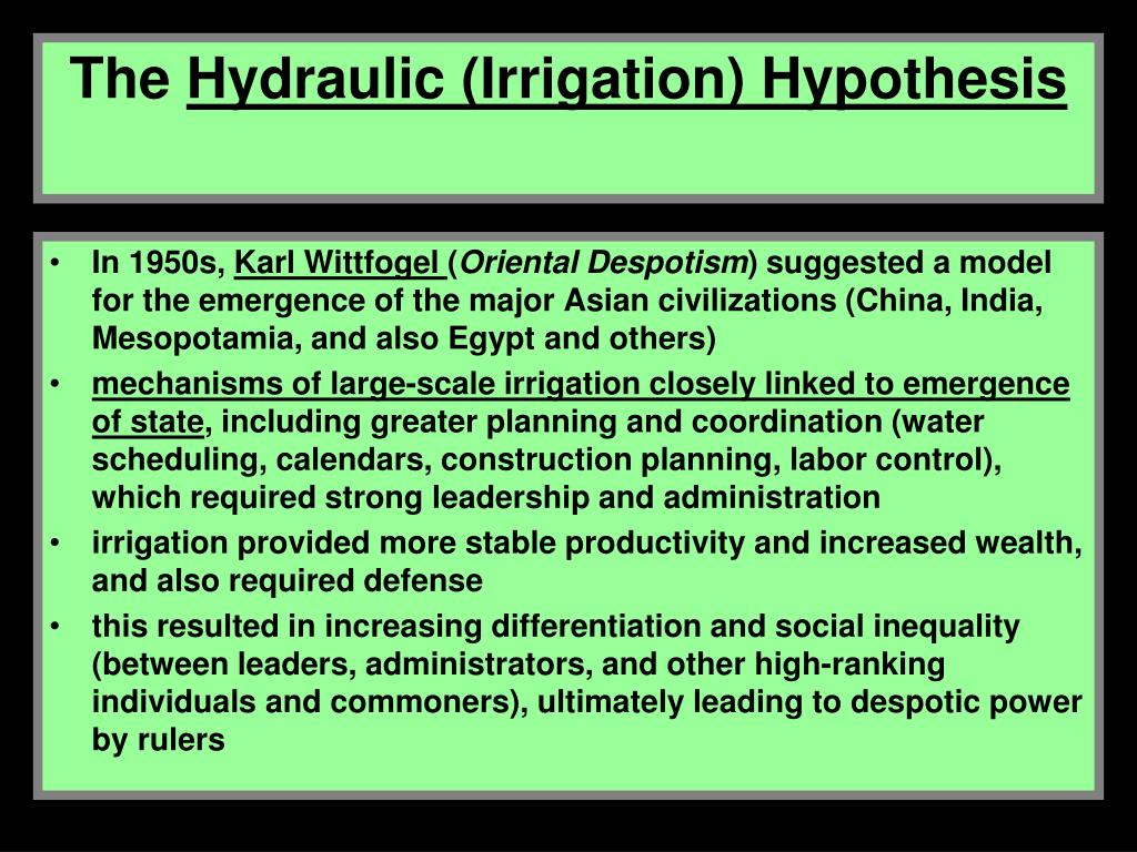 hydraulic hypothesis psychology