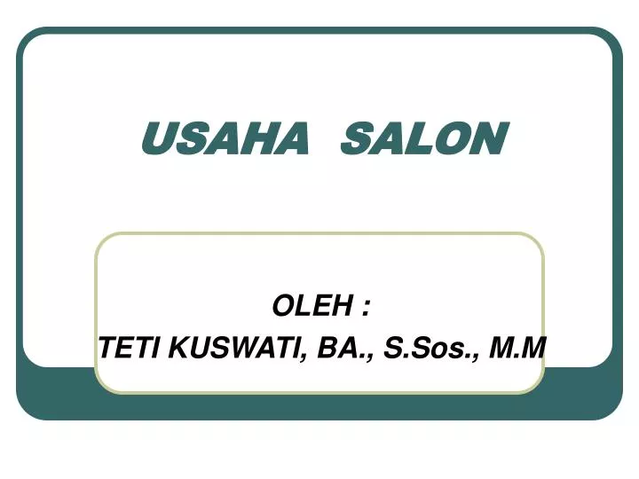 Ppt Usaha Salon Powerpoint Presentation Free Download Id 5408277