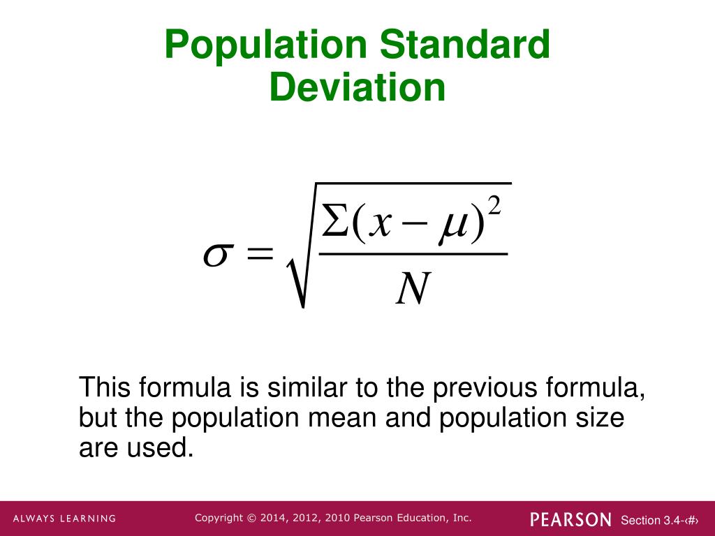 how to find the population standard deviation
