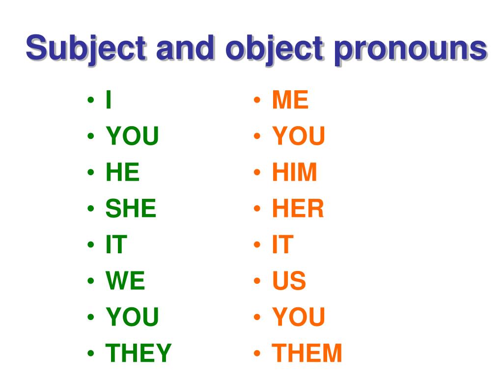 PPT Subject And Object Pronouns PowerPoint Presentation Free Download ID