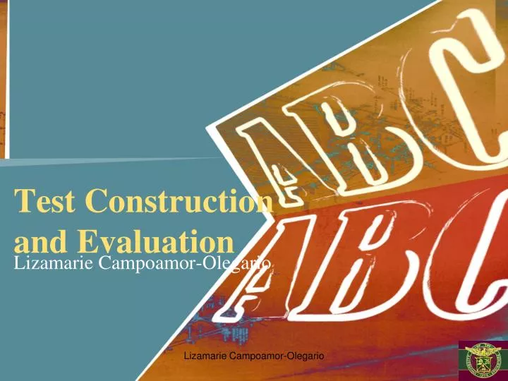 test construction and evaluation n.