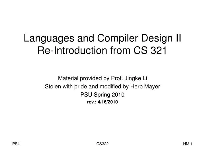 introduction to compiler design