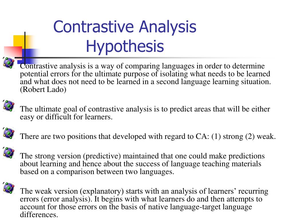 contrastive analysis hypothesis strong and weak version