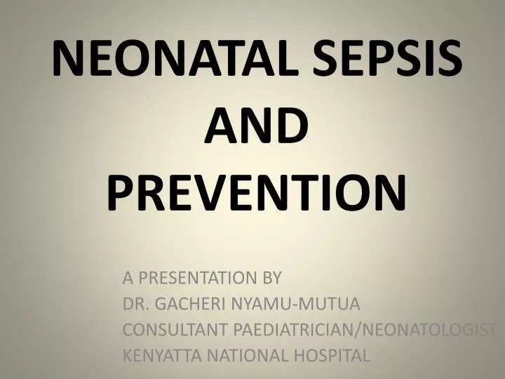 neonatal sepsis and prevention n.