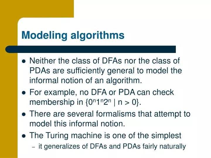 PPT - Modeling algorithms PowerPoint Presentation, free download - ID ...