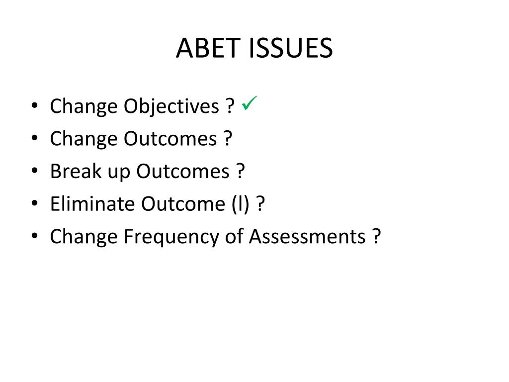 PPT ABET ISSUES PowerPoint Presentation, free download ID5412729