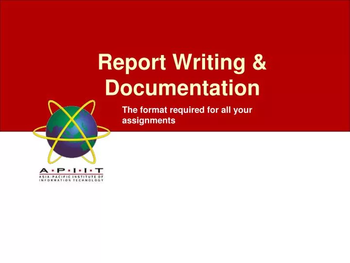 report writing documentation n.