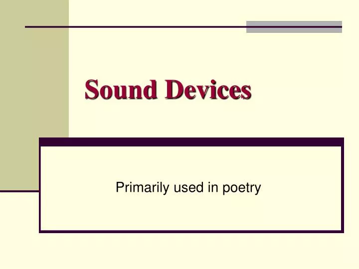 PPT Sound Devices PowerPoint Presentation, free download ID5413461