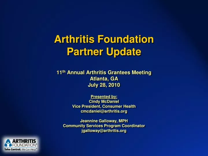 arthritis foundation partner update n.