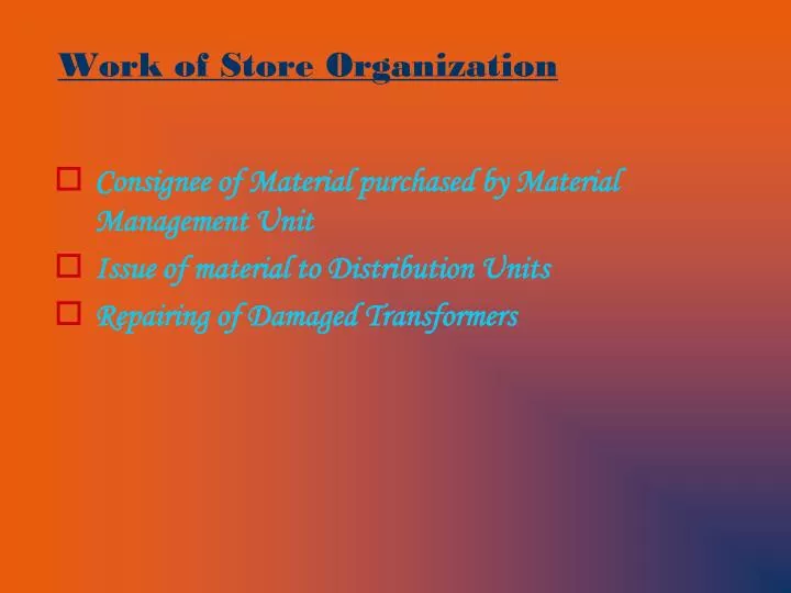 PPT Work of Store Organization PowerPoint Presentation, free download ID5414682