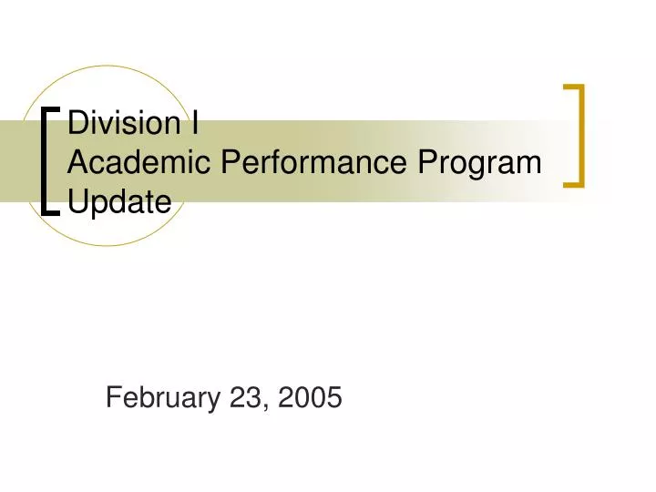 division i academic performance program update n.