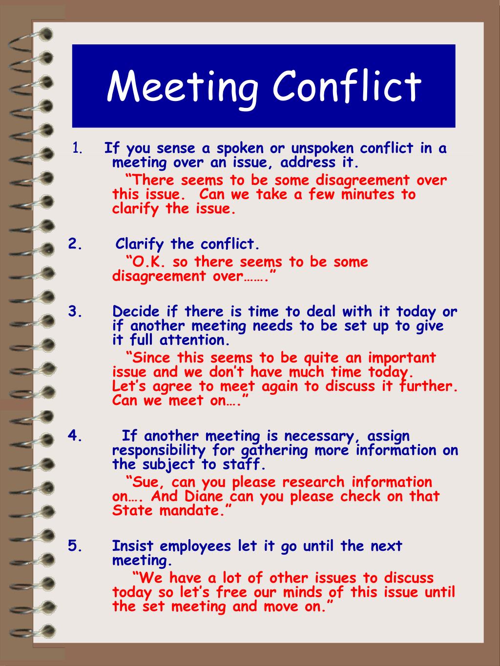 Conflict Resolution Meeting Template Conflict Resolution Meeting Template