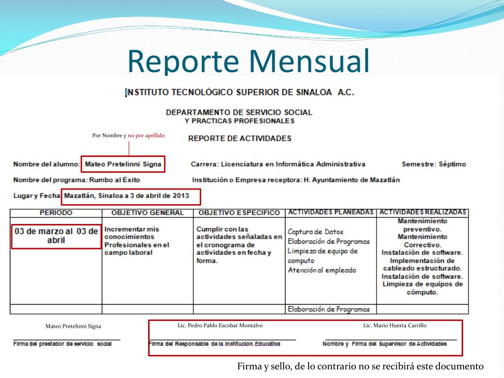 Como Hacer Reporte De Servicio Social