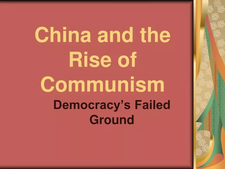 china and the rise of communism n.