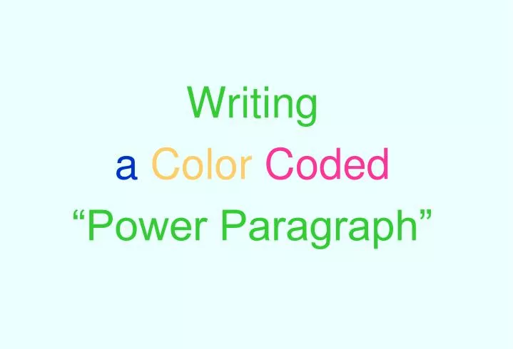 writing a color coded power paragraph n.