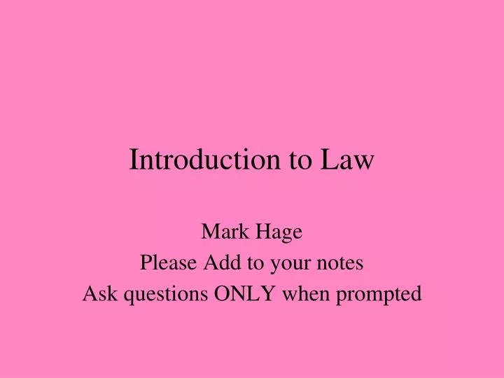 introduction to law presentation