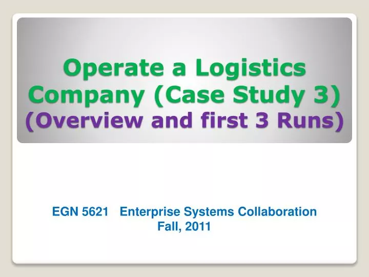 case study in logistics
