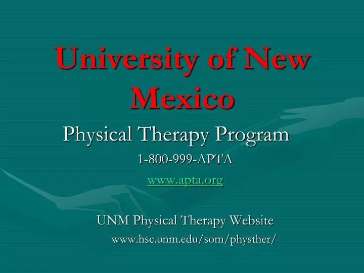 PPT University of New Mexico PowerPoint Presentation, free download