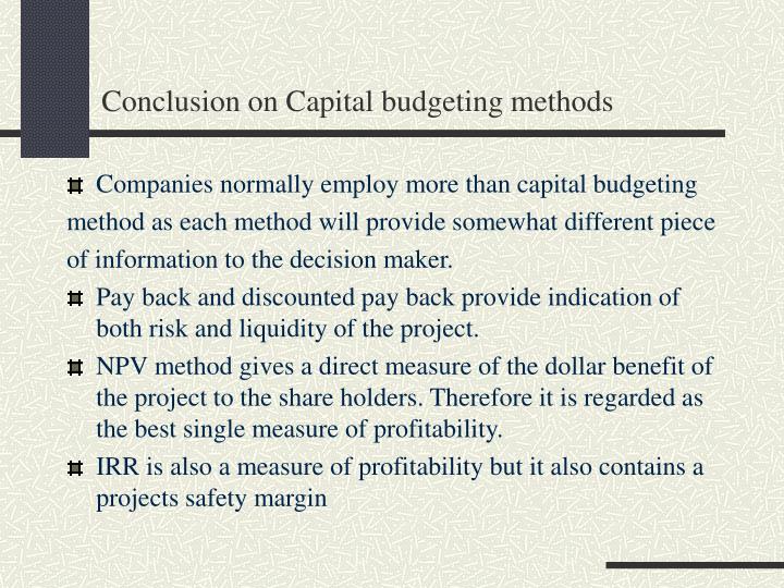 Capital budgeting techniques thesis