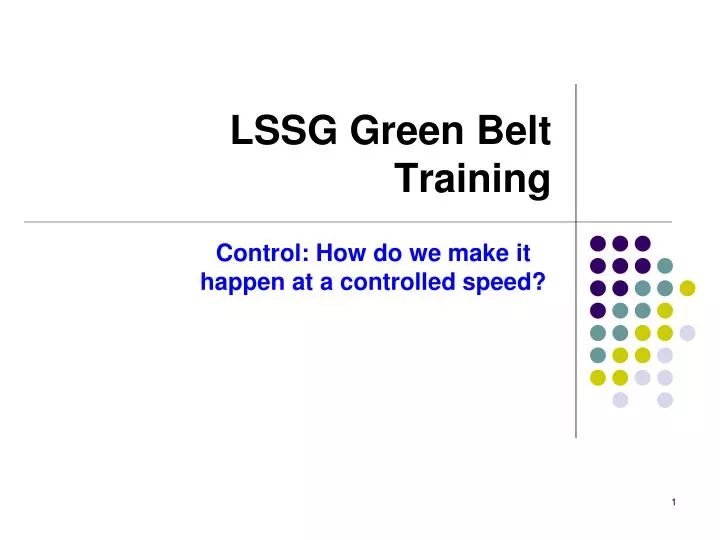 lssg green belt training n.