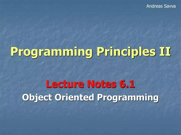 PPT - Programming Principles II PowerPoint Presentation, free download ...