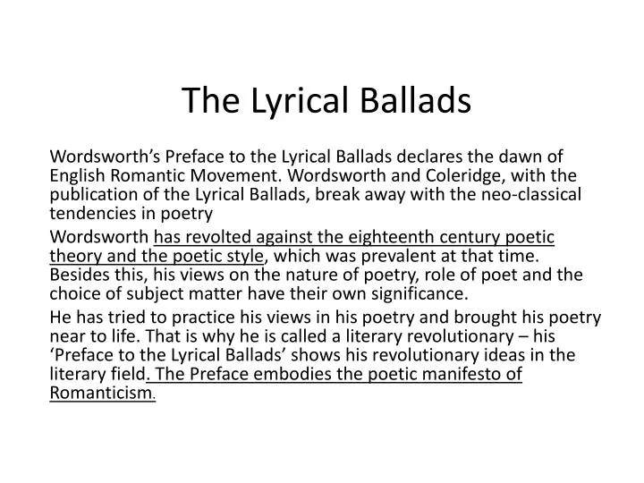 wordsworth preface to lyrical ballads