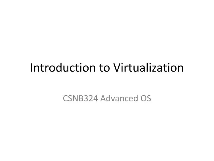 introduction to virtualization n.