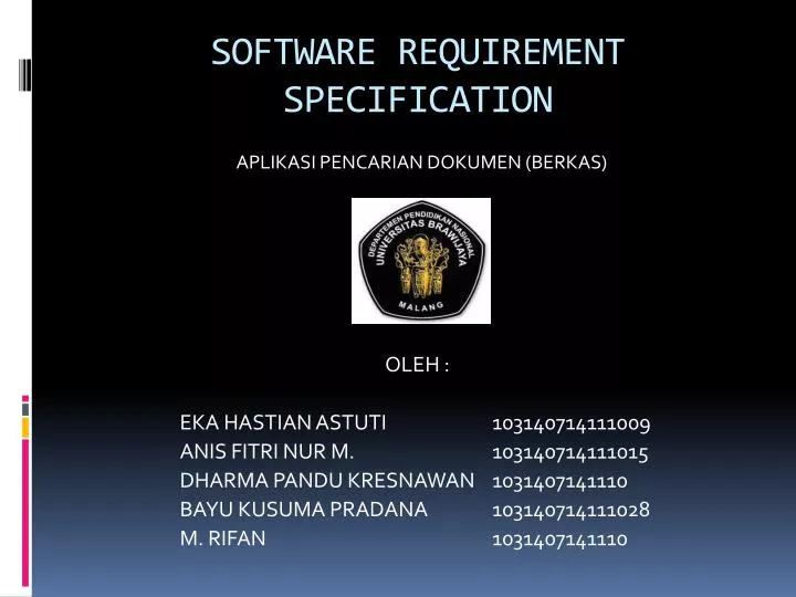 software requirement specification n.