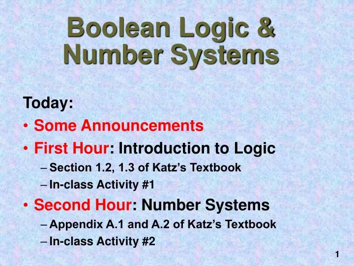 PPT - Boolean Logic & Number Systems PowerPoint Presentation, free ...