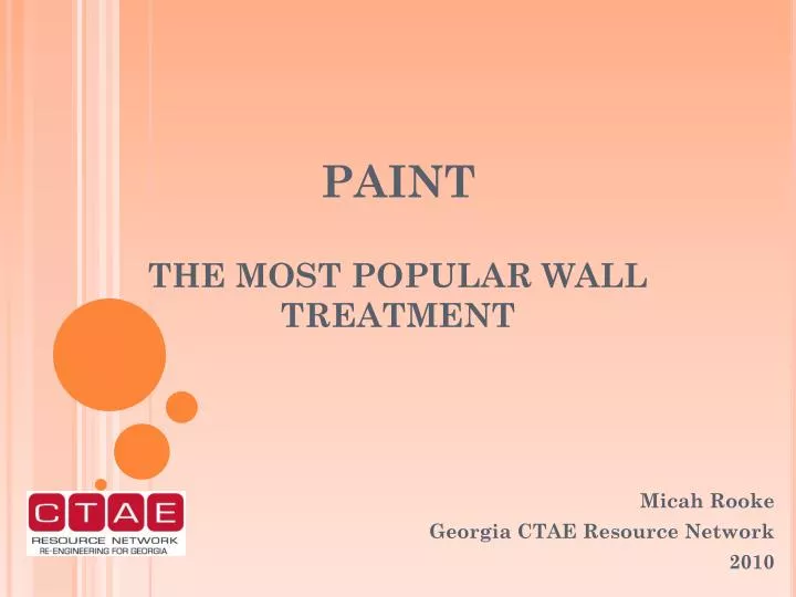 paint the most popular wall treatment n.