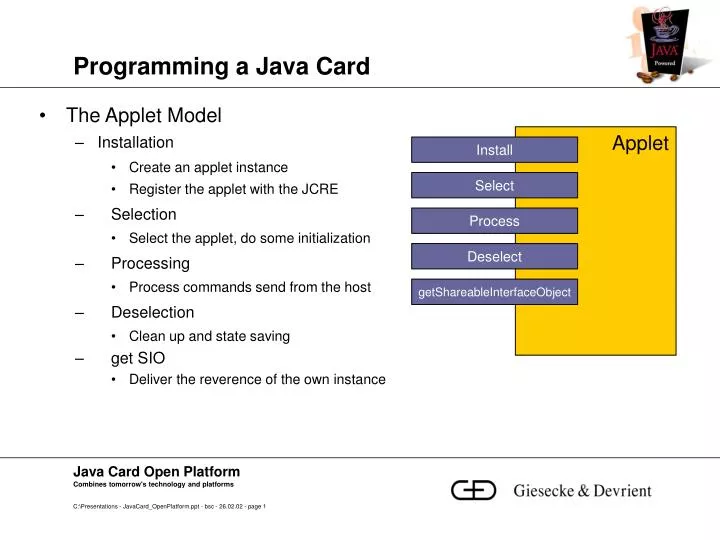 PPT - Programming a Java Card PowerPoint Presentation, free download ...