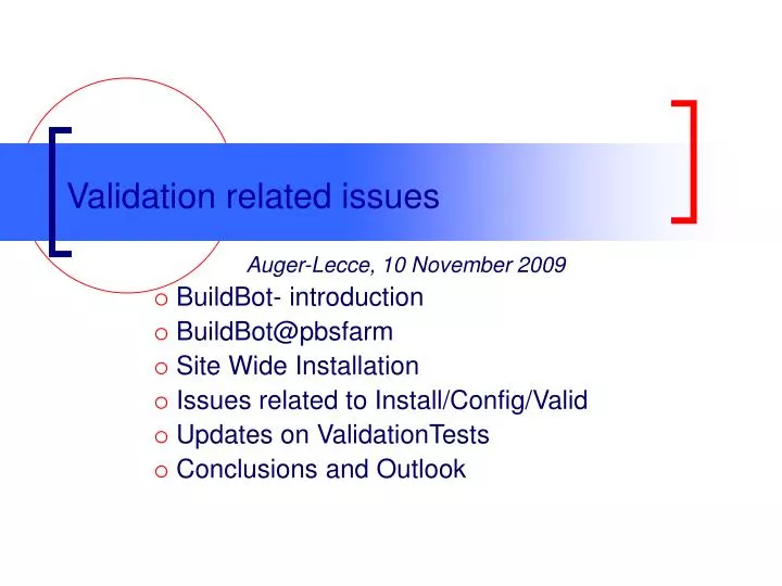 validation related issues n.