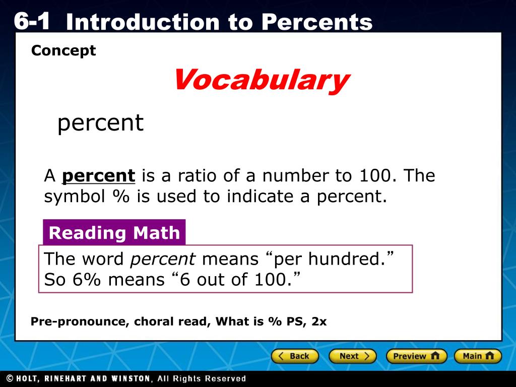 Definition--Ratios, Proportions, and Percents Concepts