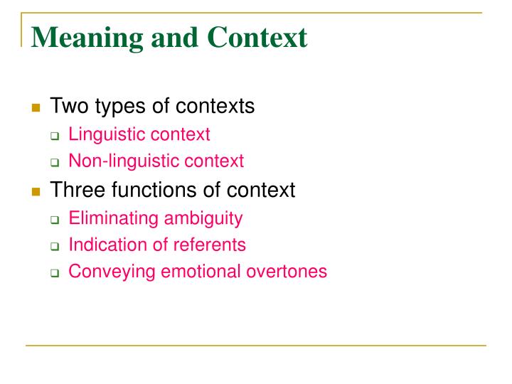 PPT - English Lexicology Meaning and Context PowerPoint Presentation ...
