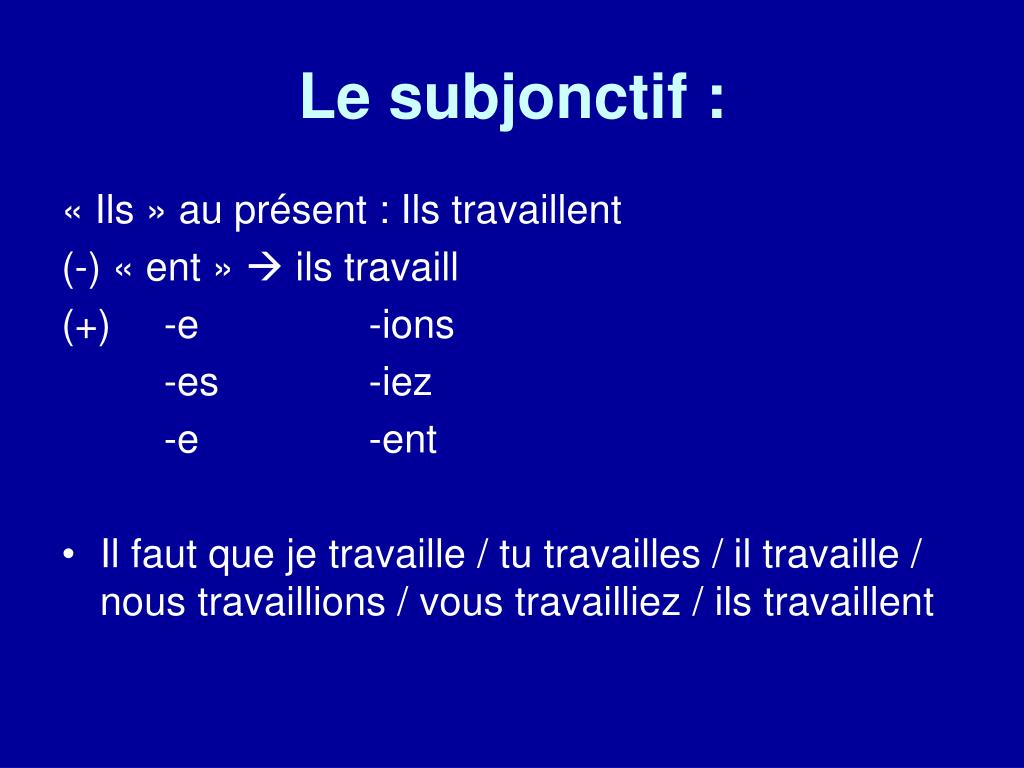 Devoir Subjonctif PPT - Le subjonctif : PowerPoint Presentation, free download - ID:5429386