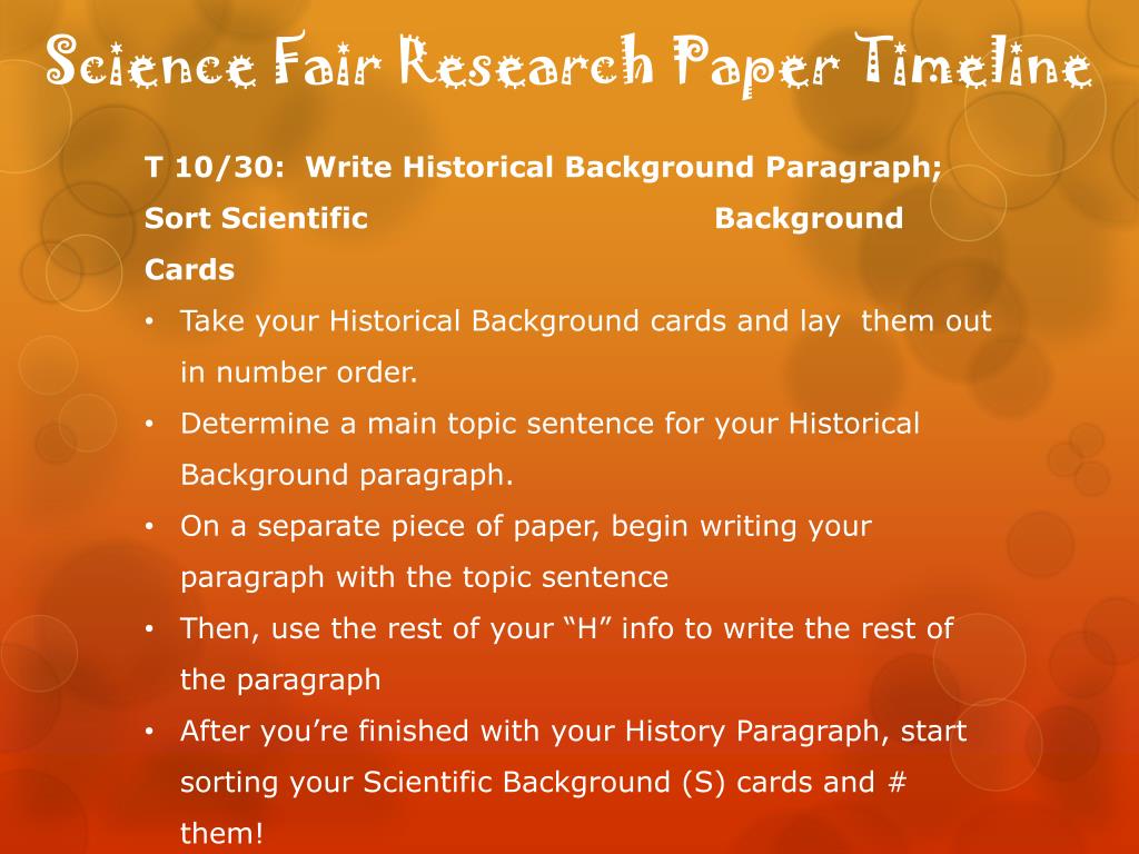 PPT - Science Fair Research Paper Timeline PowerPoint Presentation