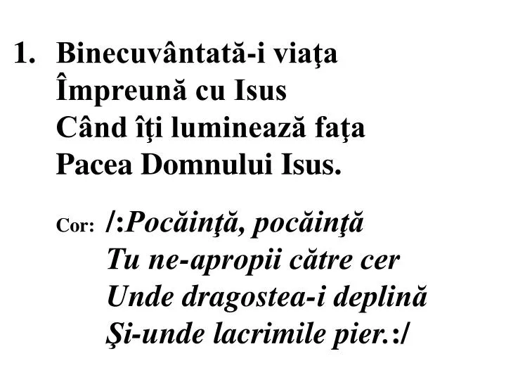 Ppt 1 BinecuvantatÄ I ViaÅ£a ImpreunÄ Cu Isus Cand IÅ£i LumineazÄ FaÅ£a Pacea Domnului Isus Powerpoint Presentation Id 5430486 slideserve