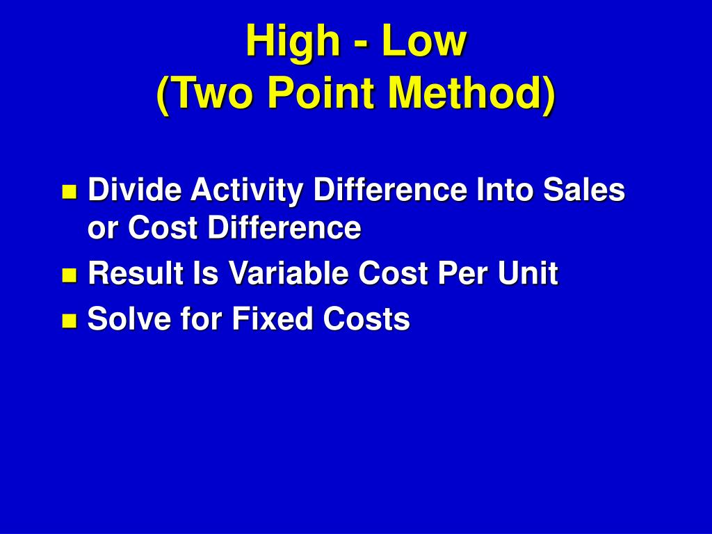 High Low Two Point Method High Low Two Point Method