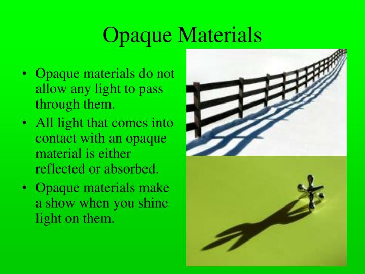 PPT Ch. 20 Transparent, Translucent, and Opaque Materials PowerPoint