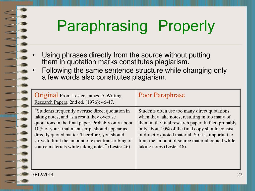 how to properly paraphrase in an essay