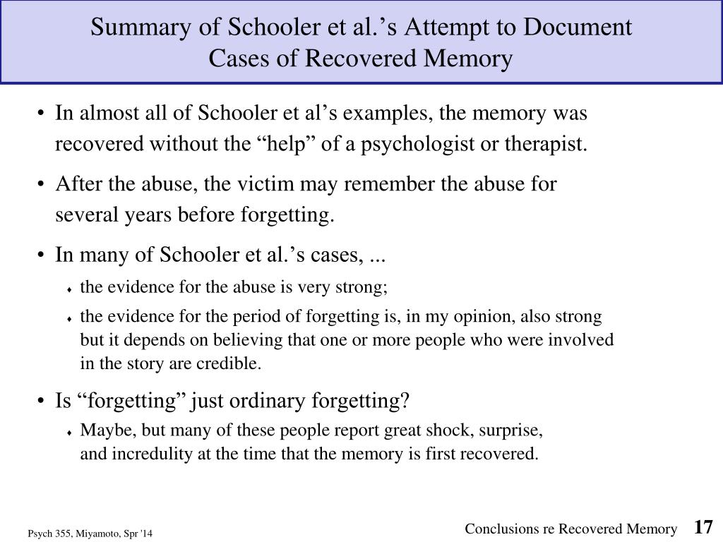 recovered memory essay