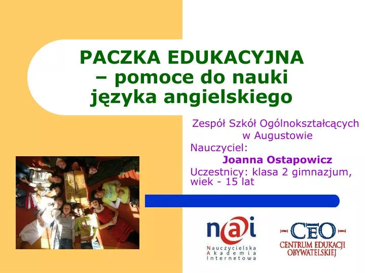 Pomoce Do Nauki Języka Angielskiego PPT - PACZKA EDUKACYJNA – pomoce do nauki języka angielskiego